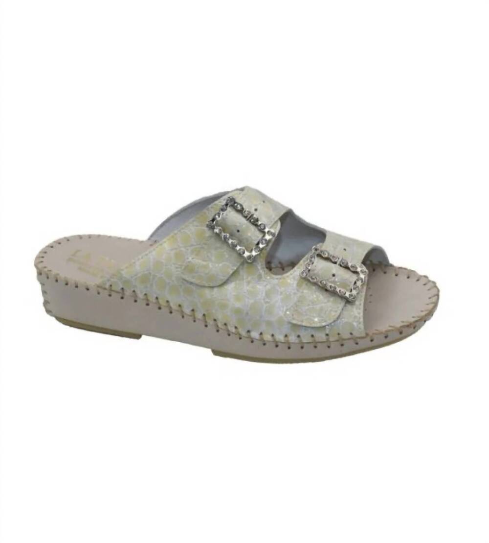 NEW LAPLUME women's jen rhinestones slide sandal in ivory